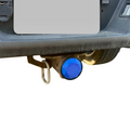 translucent blue truck plug installed